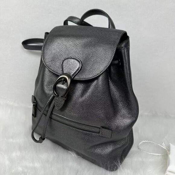 Coach Evie Backpack In Dark Grey Metallic Pebble Leather 79580 NWT - Picture 3 of 13